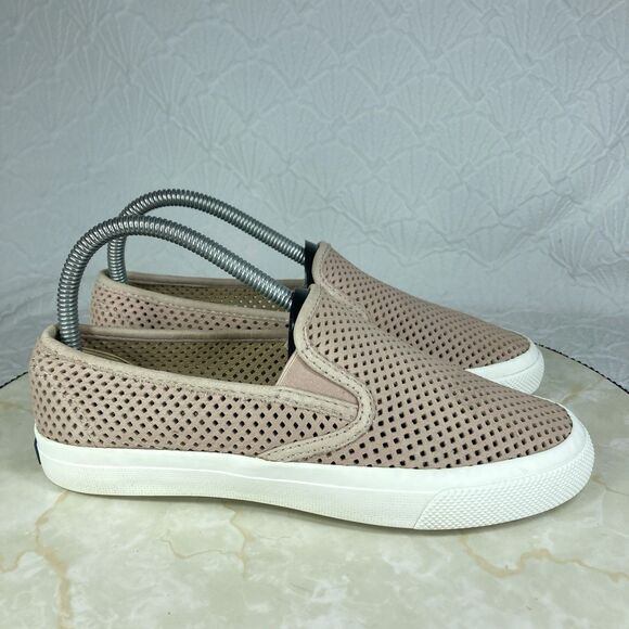 Sperry Top Sider Shoes Womens 6.5 Pink Leather Seaside Perforated Summer Loafers - Picture 1 of 12